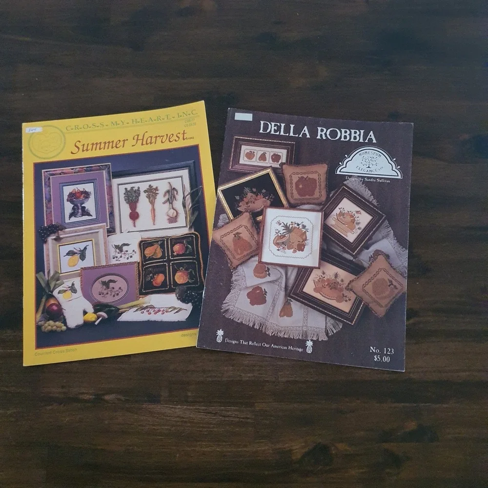 Cross Stitch‎ Pattern Books Della Robbia Summer Harvest Fruit Vegetable Vintage